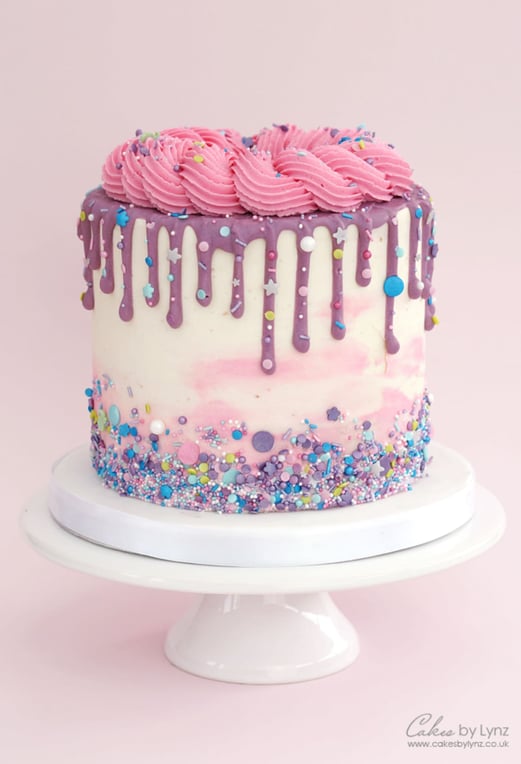 colorful drip cake